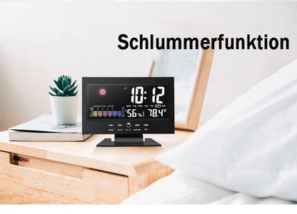 50% Rabatt🔥Digitaler LED-Temperatur- und Luftfeuchtigkeitsmonitor, Wettervorhersage, LED-Tischwecker