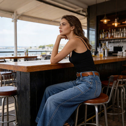 🔥Solange der Vorrat reicht 50 % Rabatt!🎉Damenjeans mit hoher Taille und weitem Bein