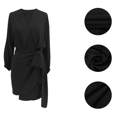 💃 Verkaufsschlager 2026｜V-Neck-Wrap-Kleid – Taillenbetonend & Dekolleté-schmeichelnd｜4 Farben