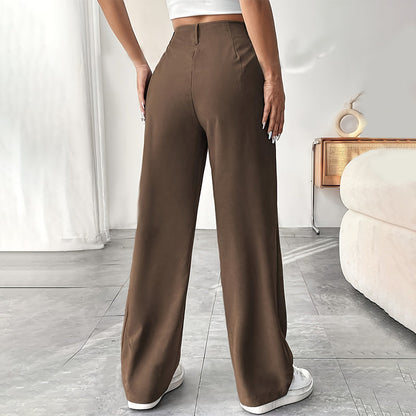 Damen Hose mit hoher Taille – weite Beinform, atmungsaktiver Stoff, figurschmeichelnd – ideal für Büro & Freizeit 👖✨