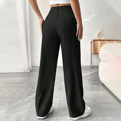 Damen Hose mit hoher Taille – weite Beinform, atmungsaktiver Stoff, figurschmeichelnd – ideal für Büro & Freizeit 👖✨