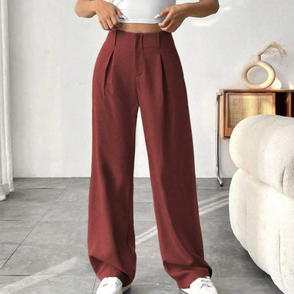 Damen Hose mit hoher Taille – weite Beinform, atmungsaktiver Stoff, figurschmeichelnd – ideal für Büro & Freizeit 👖✨