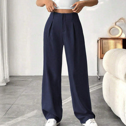 Damen Hose mit hoher Taille – weite Beinform, atmungsaktiver Stoff, figurschmeichelnd – ideal für Büro & Freizeit 👖✨