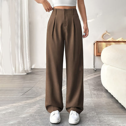 Damen Hose mit hoher Taille – weite Beinform, atmungsaktiver Stoff, figurschmeichelnd – ideal für Büro & Freizeit 👖✨