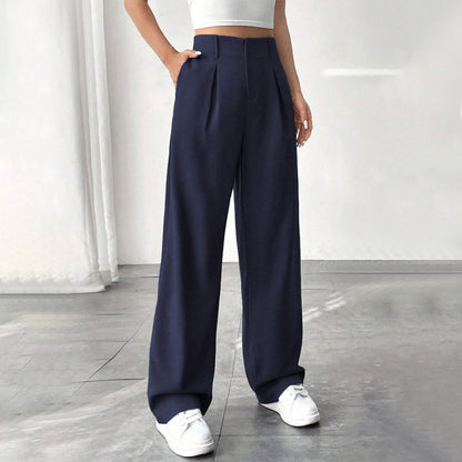 Damen Hose mit hoher Taille – weite Beinform, atmungsaktiver Stoff, figurschmeichelnd – ideal für Büro & Freizeit 👖✨