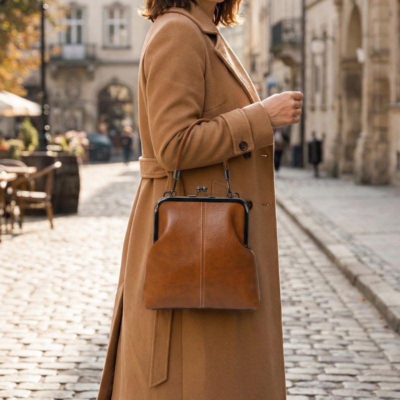 👜 54% Rabatt! Vintage-Wachsledertasche – als Hand- & Umhängetasche | Gut organisiertes Innenfach | Vielseitige Damentasche ✨