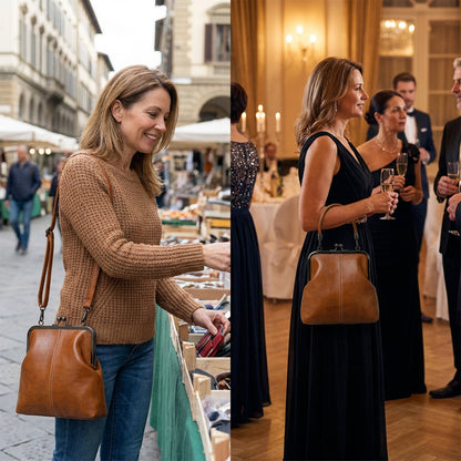 👜 54% Rabatt! Vintage-Wachsledertasche – als Hand- & Umhängetasche | Gut organisiertes Innenfach | Vielseitige Damentasche ✨