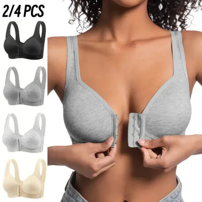 ✨ 2+1 gratis 🔥 – Verstellbarer Push-Up-BH mit Vorderverschluss & bügellos – Null Druck