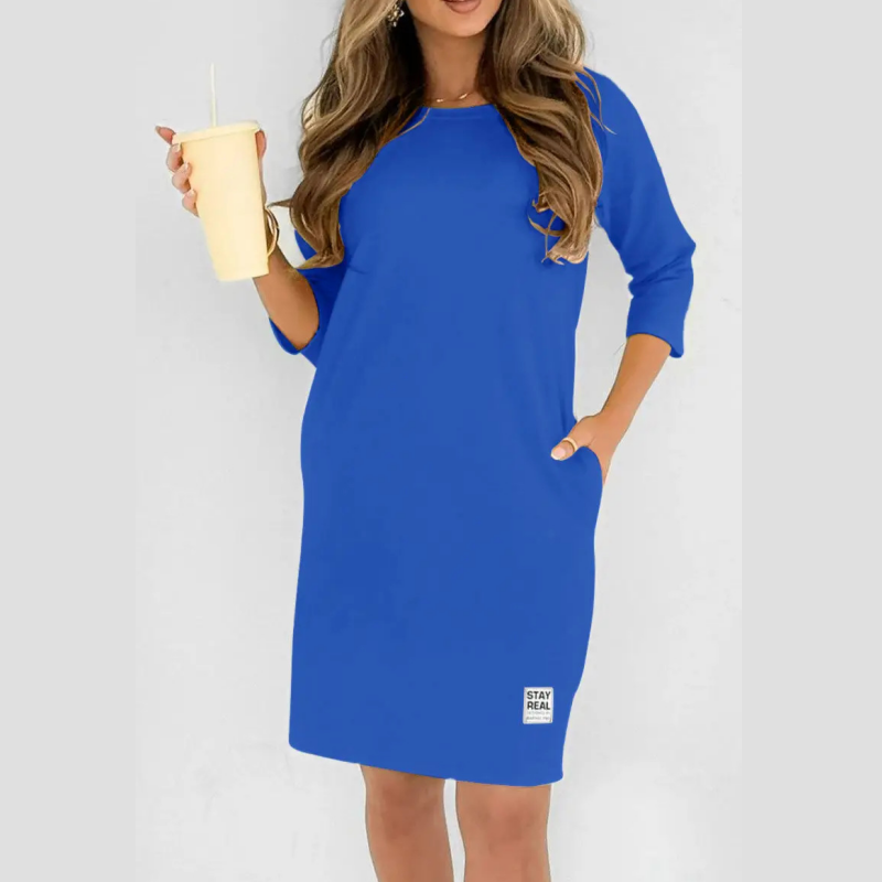 Women's Crew Neck Casual Loose T-Shirt Dress
