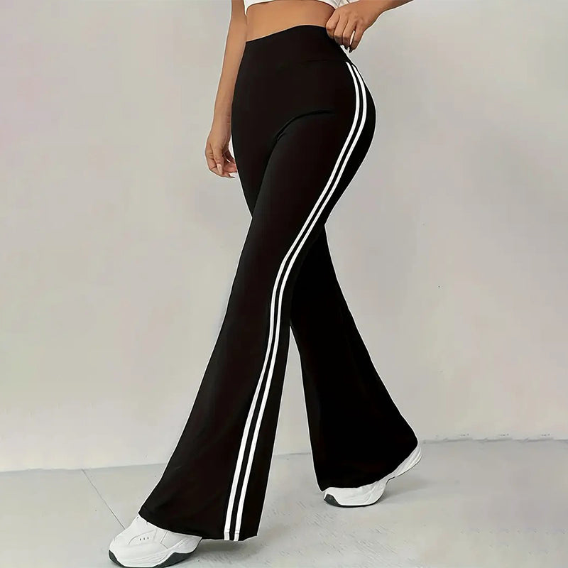🔥 Limited: 50% Rabatt | Retro High Waist Flared Pants mit Seitenstreifen – Seitenstreifen für eine schlankmachende Wirkung ✨👖