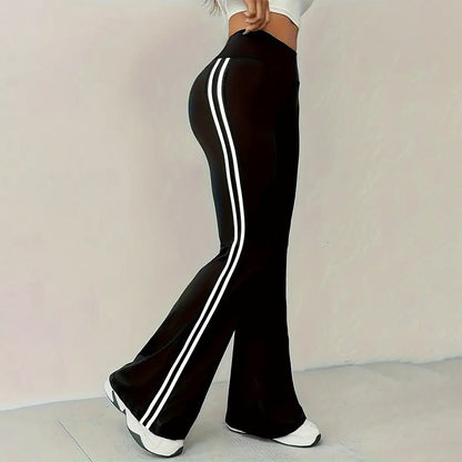 🔥 Limited: 50% Rabatt | Retro High Waist Flared Pants mit Seitenstreifen – Seitenstreifen für eine schlankmachende Wirkung ✨👖