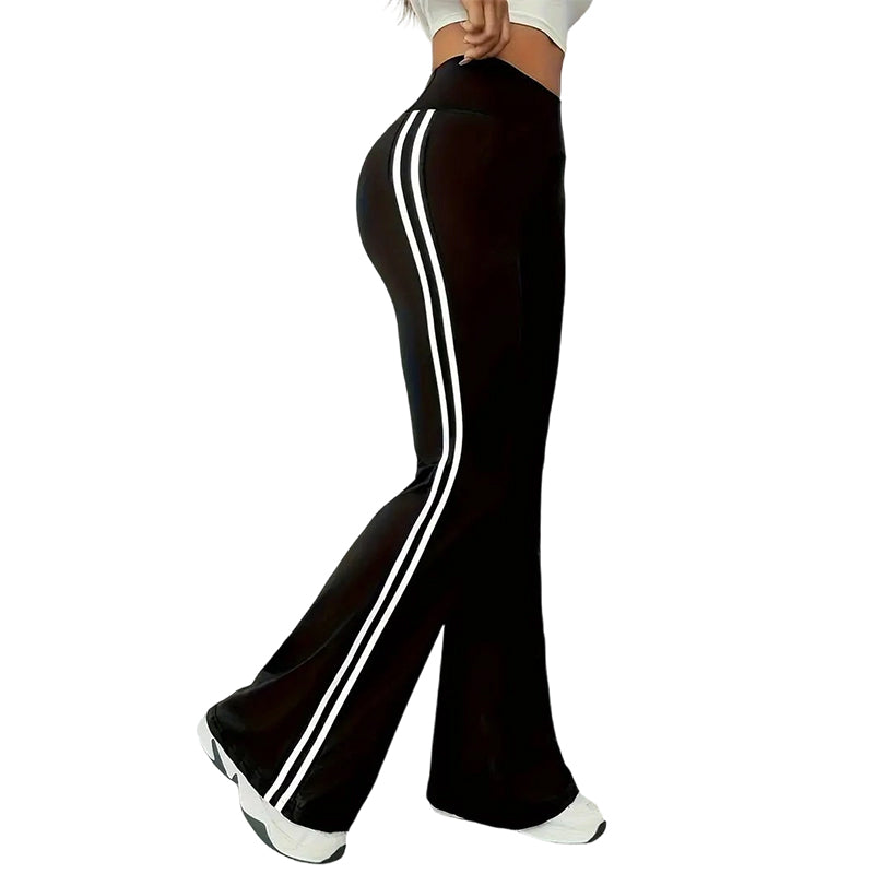 🔥 Limited: 50% Rabatt | Retro High Waist Flared Pants mit Seitenstreifen – Seitenstreifen für eine schlankmachende Wirkung ✨👖