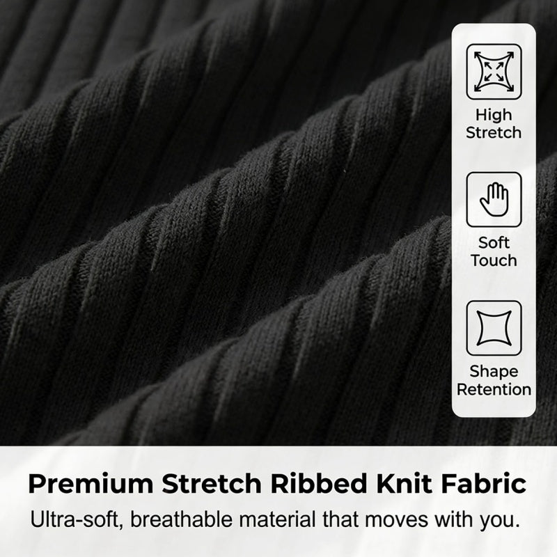 🌬️ Das „atmungsaktive“ Strickoberteil – Herren Reißverschluss-Poloshirt mit Rippenstrick | Perfekt für Büro & Freizeit 🏢➡️🌿