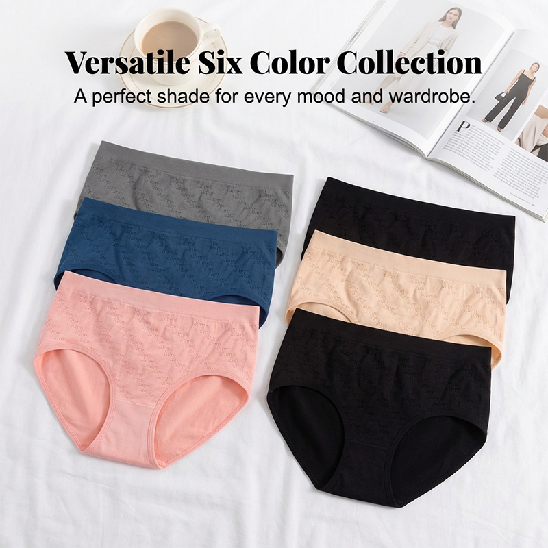 🌸64% Rabatt☁️6er-Pack nahtlose Komfort-Slips für Damen mit mittlerer Leibhöhe🌷