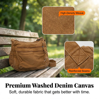 ✨Limited Offer: 64% Rabatt! 🕒Canvas-Tasche mit mehreren Fächern 🎒 Leicht und strapazierfähig, verstellbarer Schultergurt, kann als Schulter- oder Umhängetasche getragen werden 👜