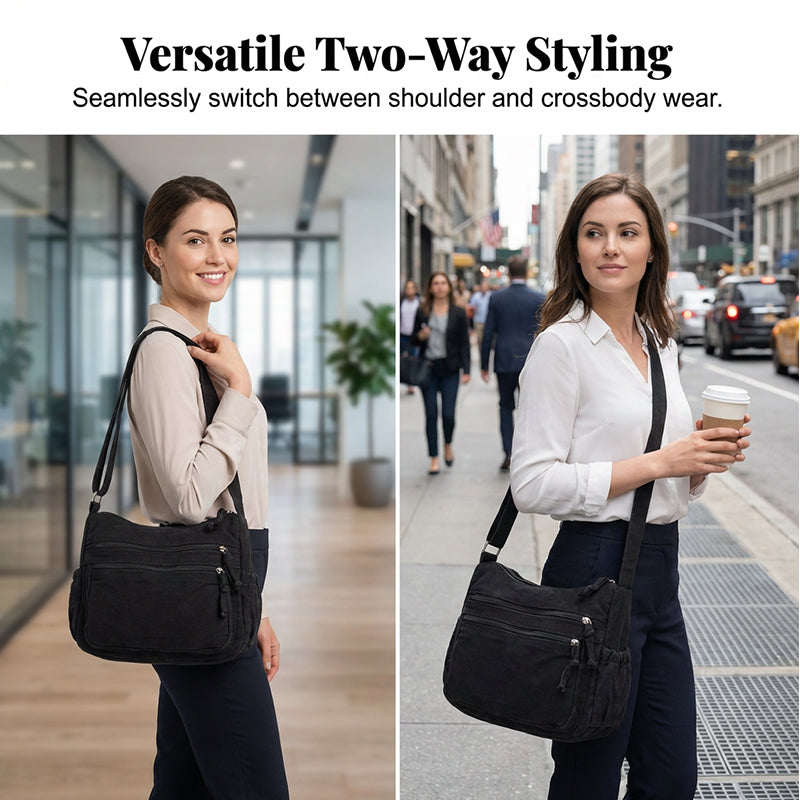 ✨Limited Offer: 64% Rabatt! 🕒Canvas-Tasche mit mehreren Fächern 🎒 Leicht und strapazierfähig, verstellbarer Schultergurt, kann als Schulter- oder Umhängetasche getragen werden 👜