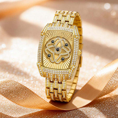 💎 Heißer Verkauf – 50 % Rabatt！！💎Damenarmbanduhr aus Quarz mit Strassbesatz