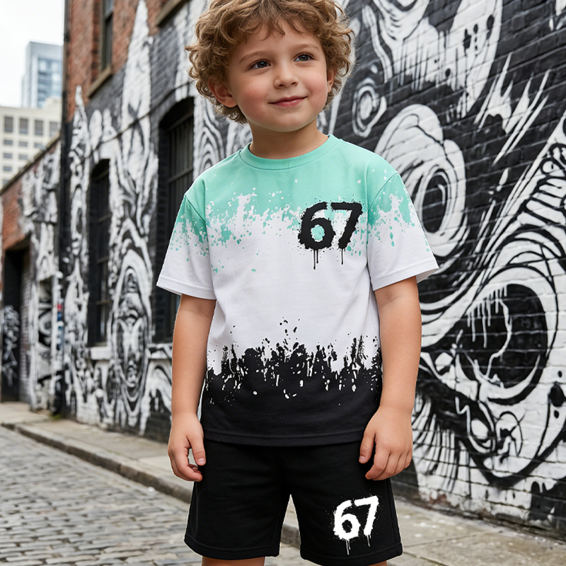 ⏳ 50% RABATT! 💥 3D-Print T-Shirt & Shorts Set für Jungen – Atmungsaktiv, Knallige Drucke & Robuster Komfort