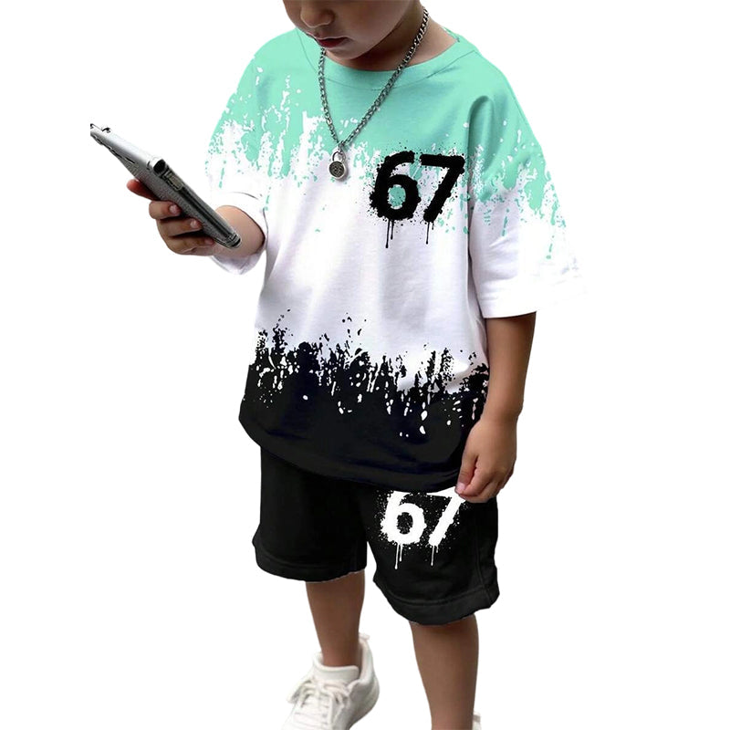 ⏳ 50% RABATT! 💥 3D-Print T-Shirt & Shorts Set für Jungen – Atmungsaktiv, Knallige Drucke & Robuster Komfort