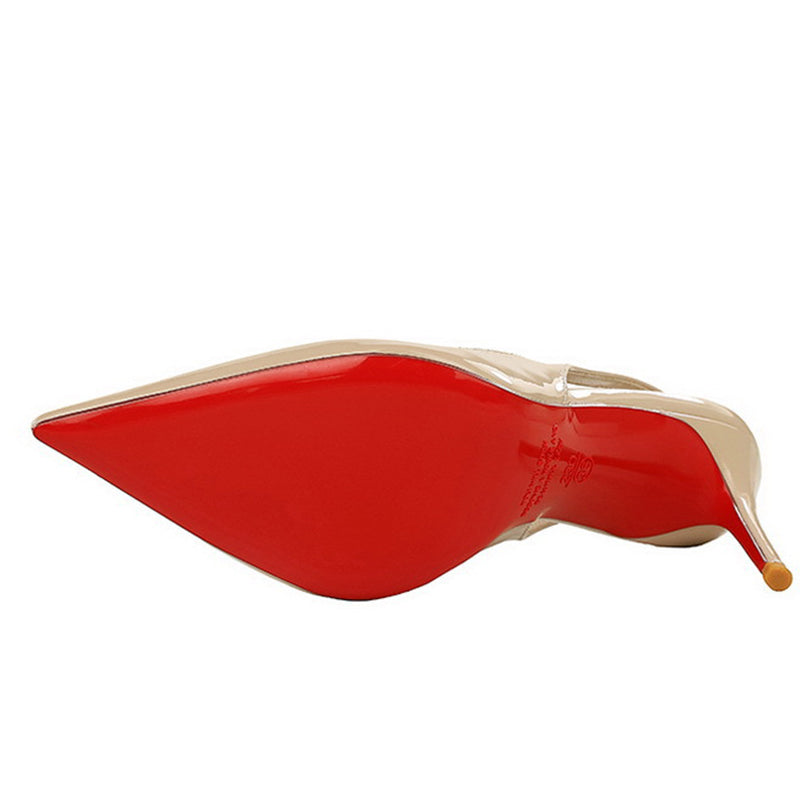 ⏳ 50% Rabatt ！! 👠 Damen Lackleder-Pumps mit spitzen Zehen – CL-inspiriertes rotes Sohlendesign – Must-have fürs Büro