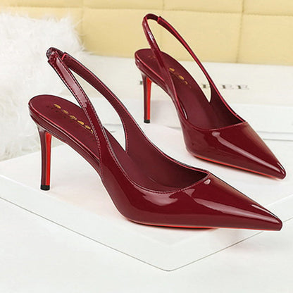⏳ 50% Rabatt ！! 👠 Damen Lackleder-Pumps mit spitzen Zehen – CL-inspiriertes rotes Sohlendesign – Must-have fürs Büro