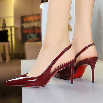⏳ 50% Rabatt ！! 👠 Damen Lackleder-Pumps mit spitzen Zehen – CL-inspiriertes rotes Sohlendesign – Must-have fürs Büro