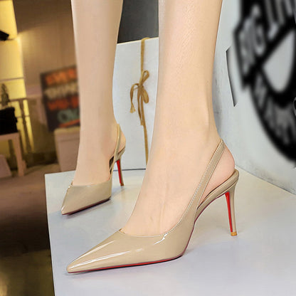 ⏳ 50% Rabatt ！! 👠 Damen Lackleder-Pumps mit spitzen Zehen – CL-inspiriertes rotes Sohlendesign – Must-have fürs Büro