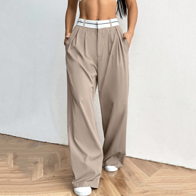 🔥 2026er Designer-Modell! Damen weite Anzughose – mit farbigem Kontrastgürtel | Leichter, fließender Stoff | Tragbar das ganze Jahr über ✨