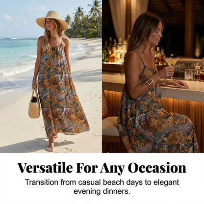 Sommerliches, rückenfreies Maxikleid mit Spaghettiträgern für Damen