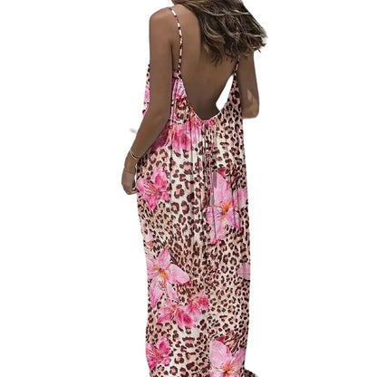 Sommerliches, rückenfreies Maxikleid mit Spaghettiträgern für Damen