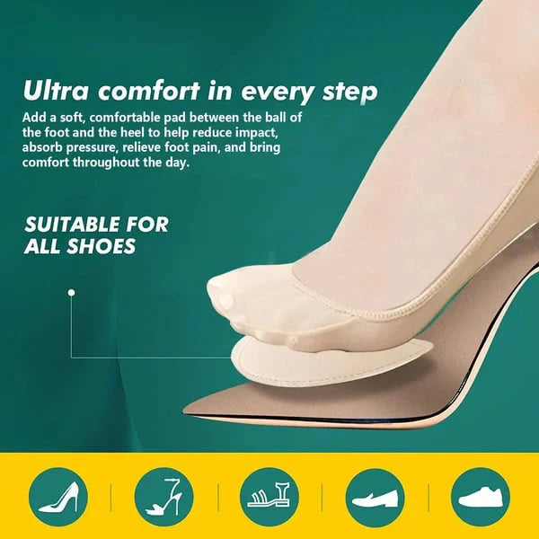 Nur 2,30€ pro Paar! 🧦 Silikon-Antirutschsocken – Vorfußpolsterung 🦶, ideal für Schuhe ohne Fersenriemen 👡, unsichtbarer Halt 🔒✨