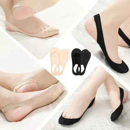 Nur 2,30€ pro Paar! 🧦 Silikon-Antirutschsocken – Vorfußpolsterung 🦶, ideal für Schuhe ohne Fersenriemen 👡, unsichtbarer Halt 🔒✨
