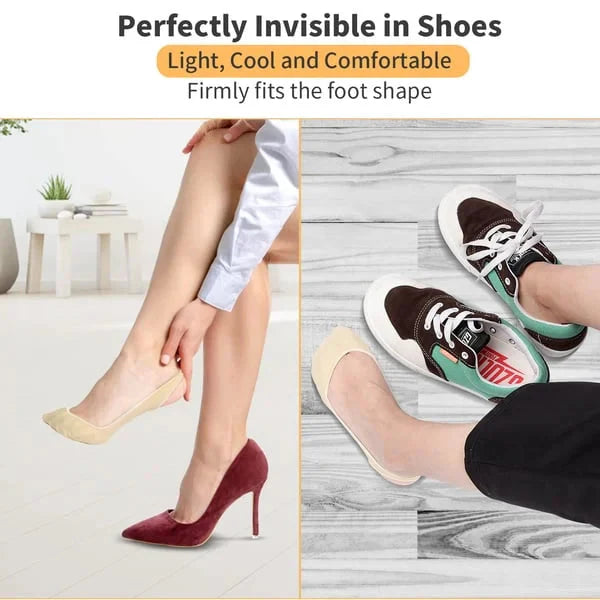 Nur 2,30€ pro Paar! 🧦 Silikon-Antirutschsocken – Vorfußpolsterung 🦶, ideal für Schuhe ohne Fersenriemen 👡, unsichtbarer Halt 🔒✨