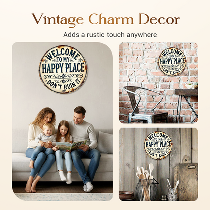 Vintage-Metallschild "Happy Place"