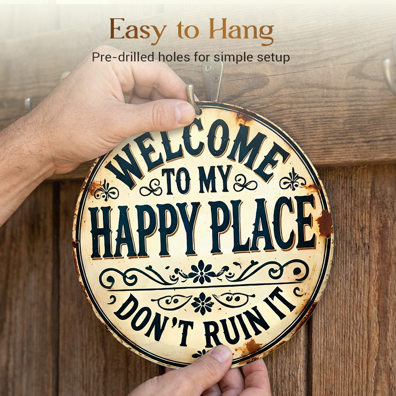 Vintage-Metallschild "Happy Place"