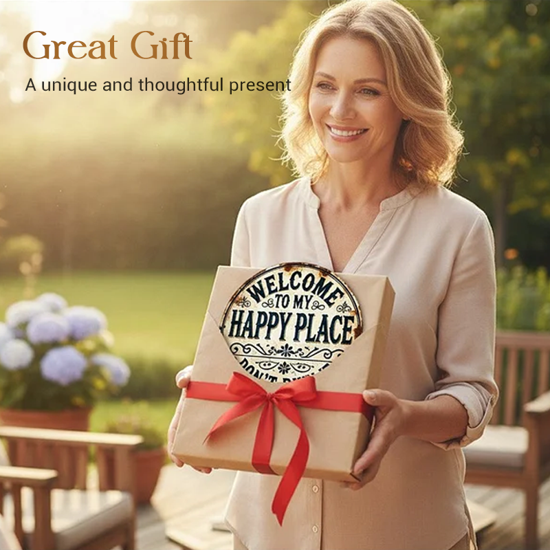 Vintage-Metallschild "Happy Place"