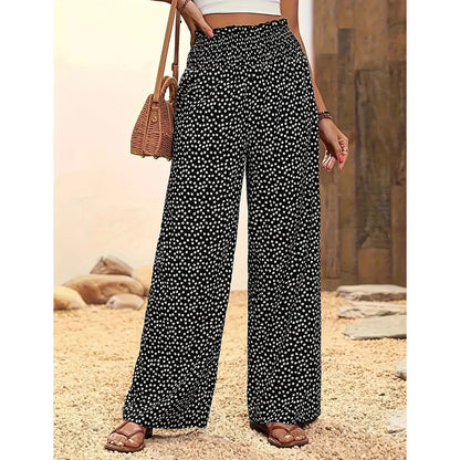 👖⏰ 50% RABATT nur für kurze Zeit! Damen-Hose mit gerafftem Hohem Bund & Weitem Bein – Leicht, vielseitig & eleganter Oversize-Style 🌿