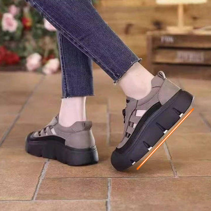 👠 Jetzt 50% RABATT! ✨ Damen-Retro-Zipper-Hollow-Plateauschuhe – Stilvolles Retro-Design, atmungsaktives Hohlmuster & bequeme Plattformsohle 💃