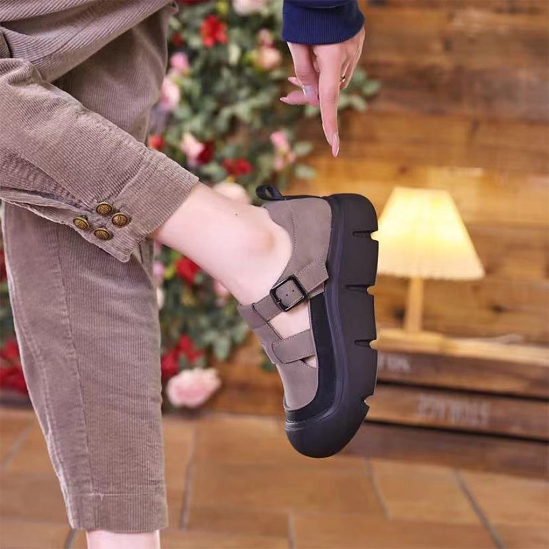 👠 Jetzt 50% RABATT! ✨ Damen-Retro-Zipper-Hollow-Plateauschuhe – Stilvolles Retro-Design, atmungsaktives Hohlmuster & bequeme Plattformsohle 💃