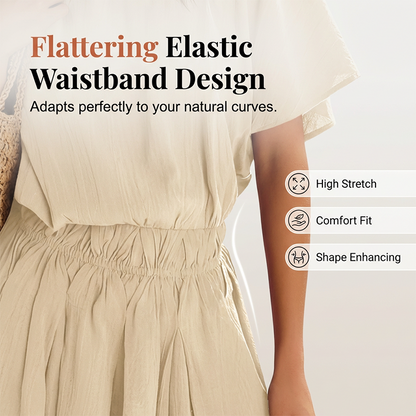 ✨Diese Woche im Angebot | Damen Freizeitkleid mit Fledermausärmeln – schulterfrei + Gummibund 🌸👗