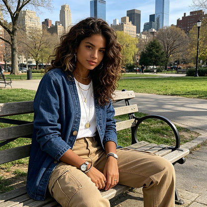 ⏰ 50% Rabatt – Nur für kurze Zeit! Damen Freizeit V-Neck Jeansjacke | Weich & atmungsaktiv – Perfekt für jeden Tag 🌸