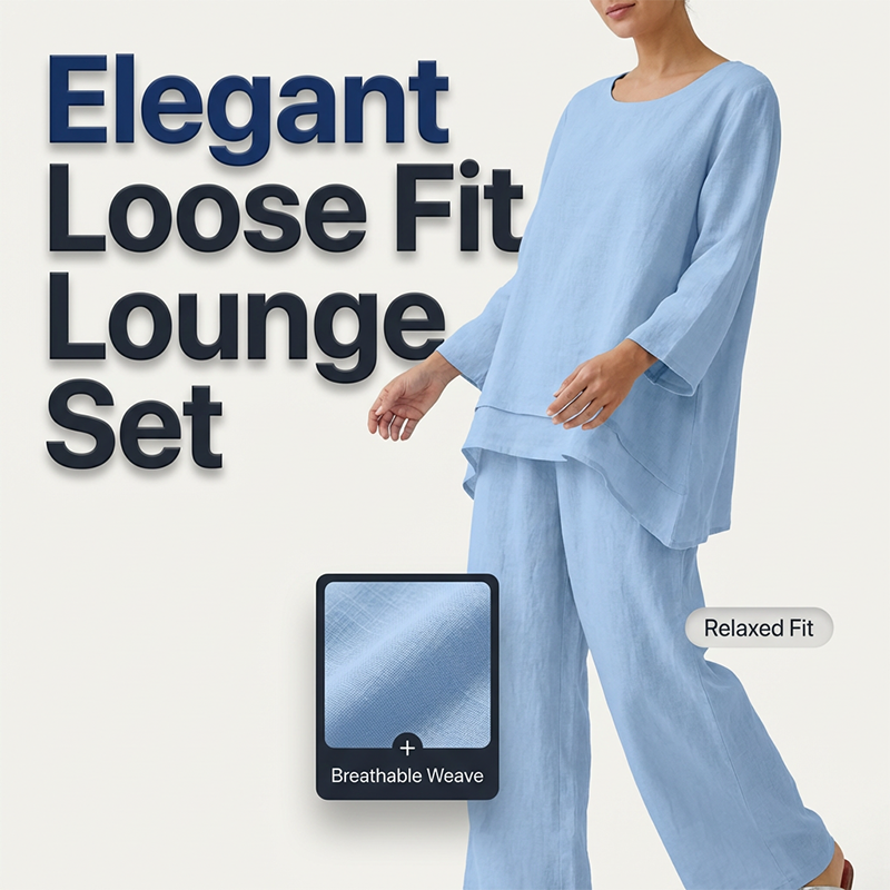 🔥 54% Rabatt! Damen Freizeit-Set aus Leinen-Baumwolle – asymmetrisches Oberteil + elastische Weite Hose | Leicht, atmungsaktiv, lässig & stylisch