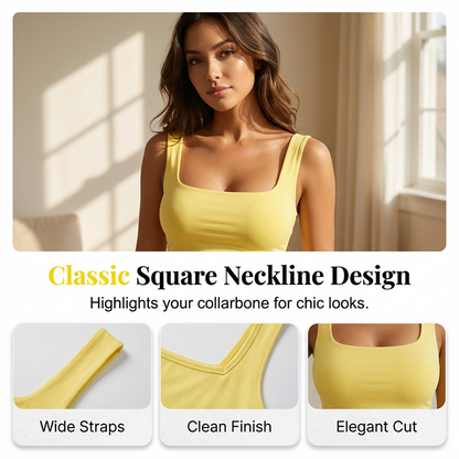 Women's Casual Square Neck Tank Top