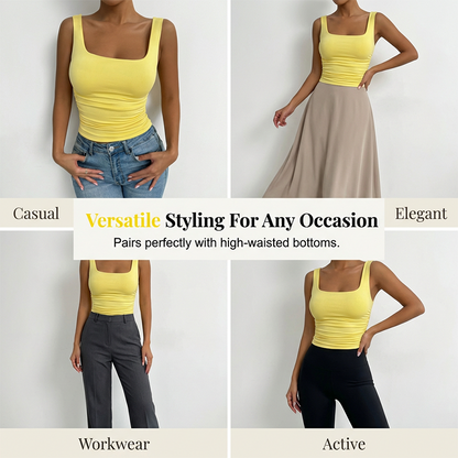 Women's Casual Square Neck Tank Top