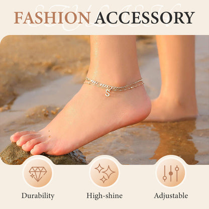 💎 Schmuck-Special: 1+1 gratis! ✨ Personalisierte Eleganz – Filigrane Gold-Fußkette für Ihren Sommer.