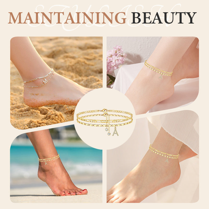 💎 Schmuck-Special: 1+1 gratis! ✨ Personalisierte Eleganz – Filigrane Gold-Fußkette für Ihren Sommer.