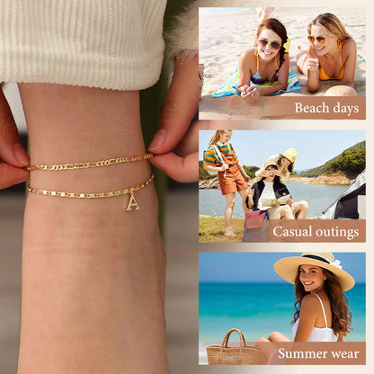 💎 Schmuck-Special: 1+1 gratis! ✨ Personalisierte Eleganz – Filigrane Gold-Fußkette für Ihren Sommer.