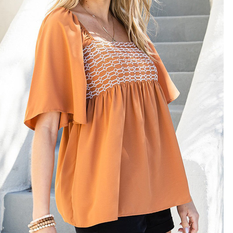 💥 49% erspart – Nur diese Woche! Elegantes Top mit eckigem Ausschnitt & Flatterärmeln | Figurschmeichelnd & vielseitig ☀️💐