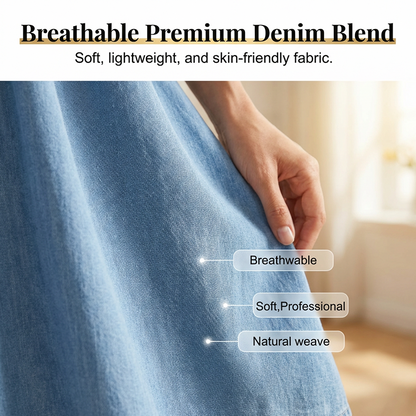 📉Preissenkung! ⭐ 57% Rabatt! ⭐ Blaues Denim-Minikleid – Kragen, Spitzenärmel, Seitentaschen. Lässig trifft elegant! 💃