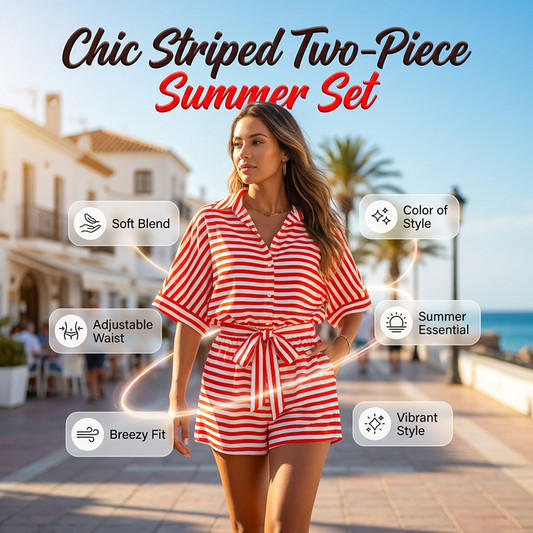 Chic Striped 2-Piece Summer Set